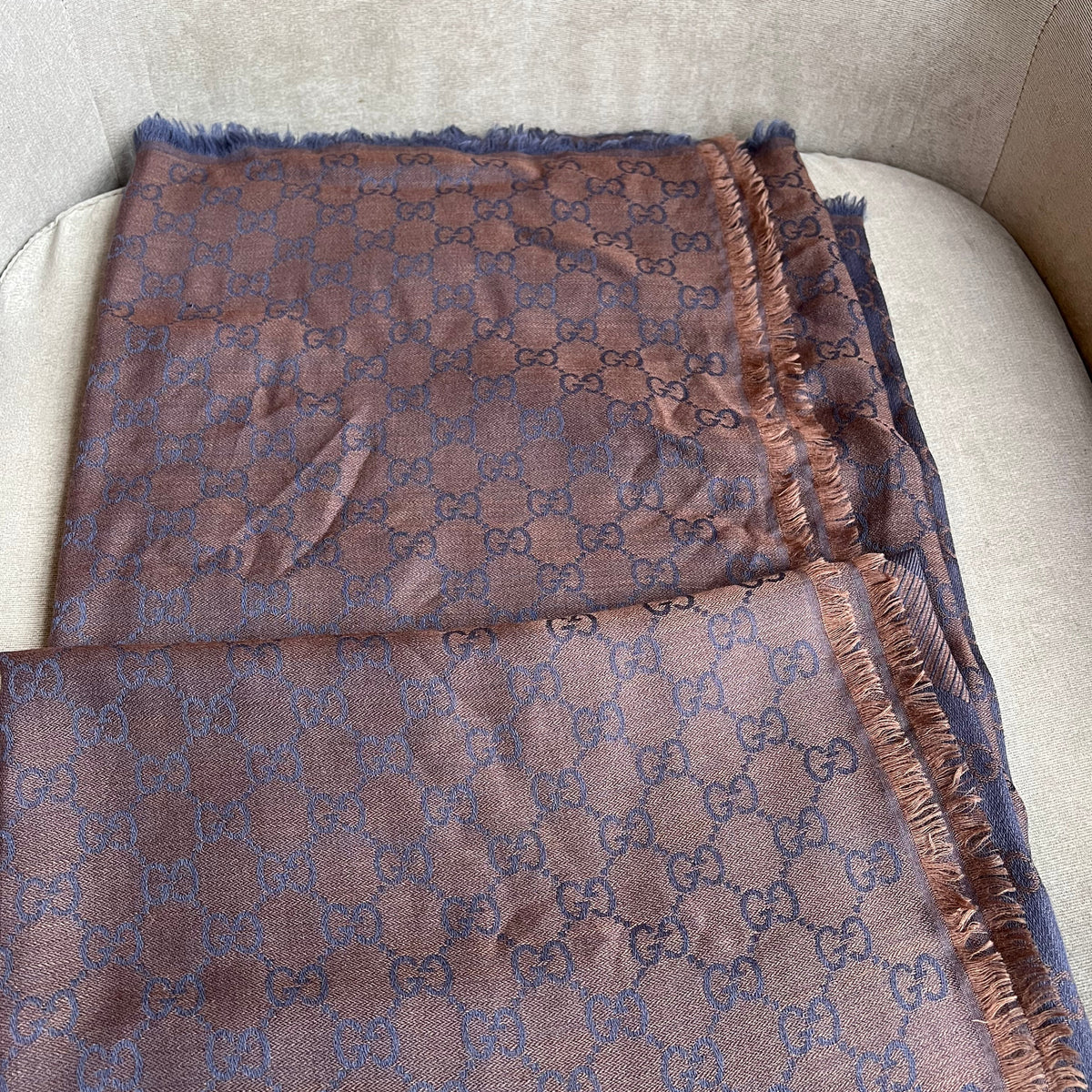 Gucci GG Wool Silk Mix Shawl (RRP £385)