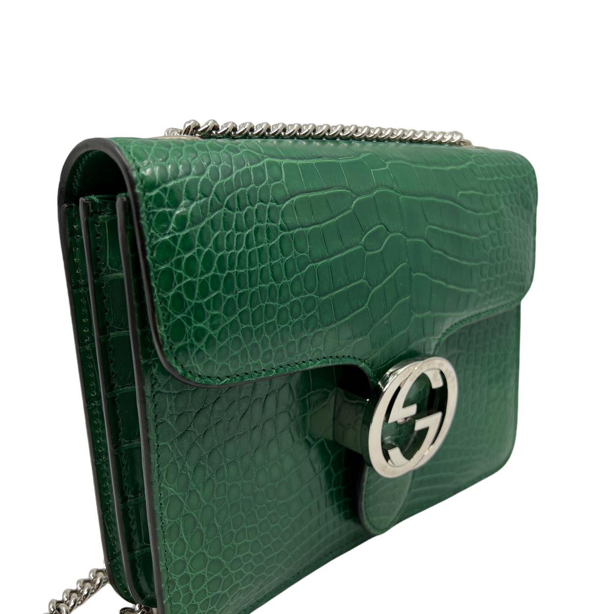 Gucci Dollar Crocodile Interlocking GG Bag