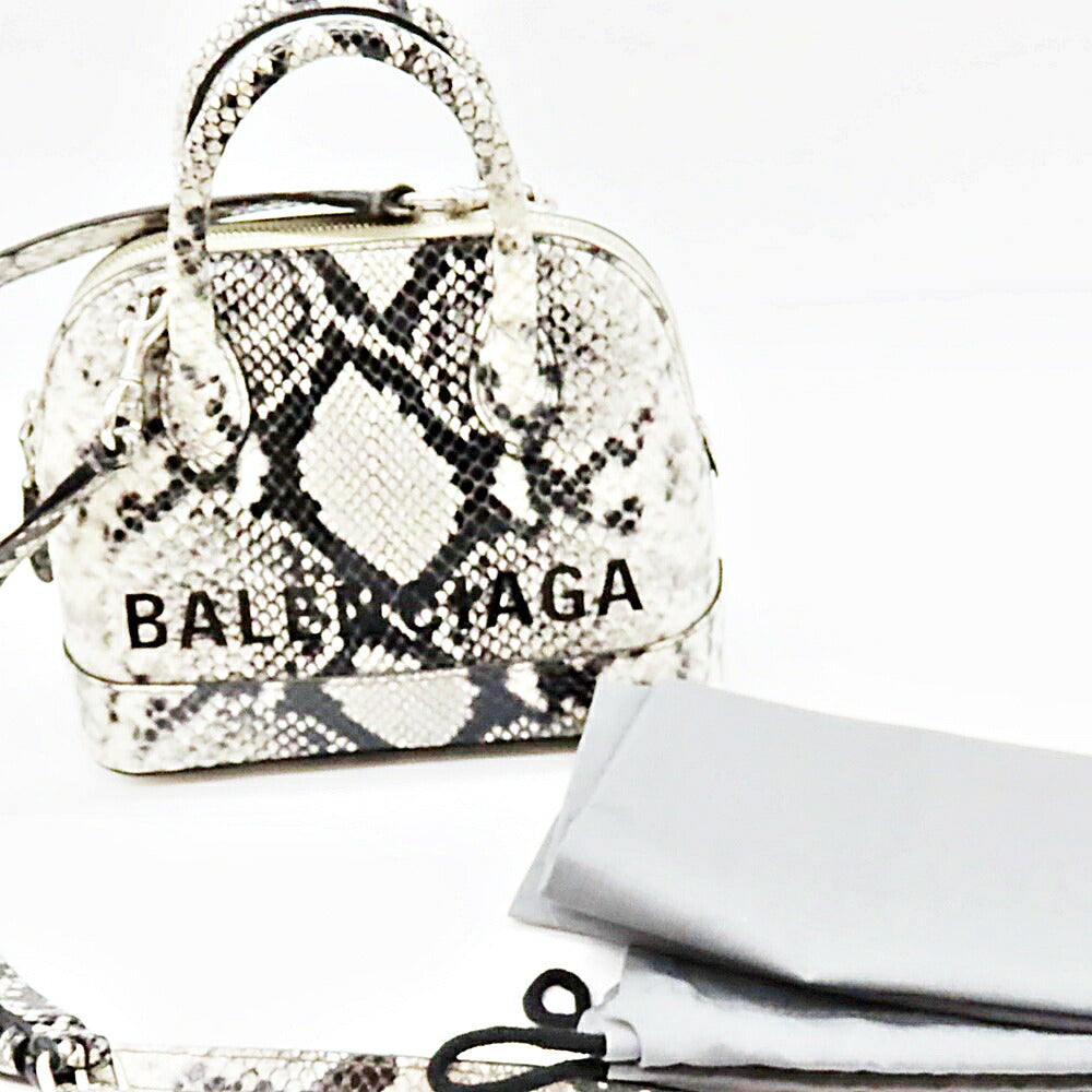 balenciaga Ville Top Handle XXS Python Embossed