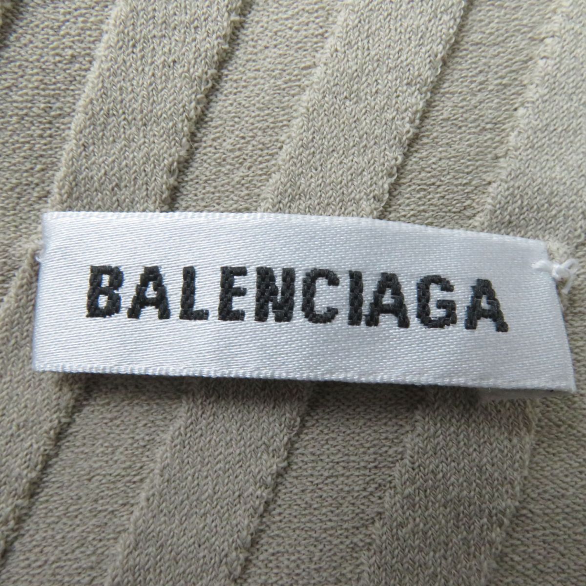 balenciaga Twisted Rib Turtleneck Top, Beige, Size S