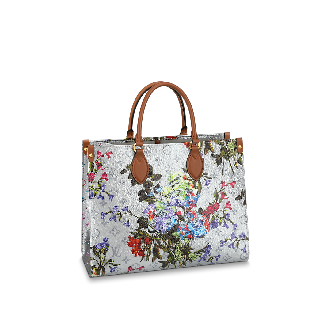 LV OnTheGo MM tote bag -Floral- Women Luxury Bag