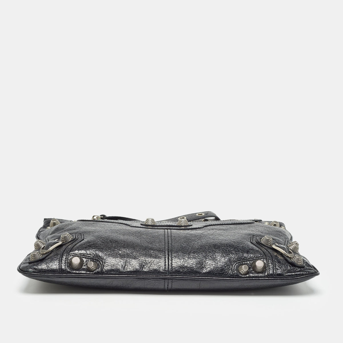 balenciaga Black Leather Le Cagole Wristlet Pouch
