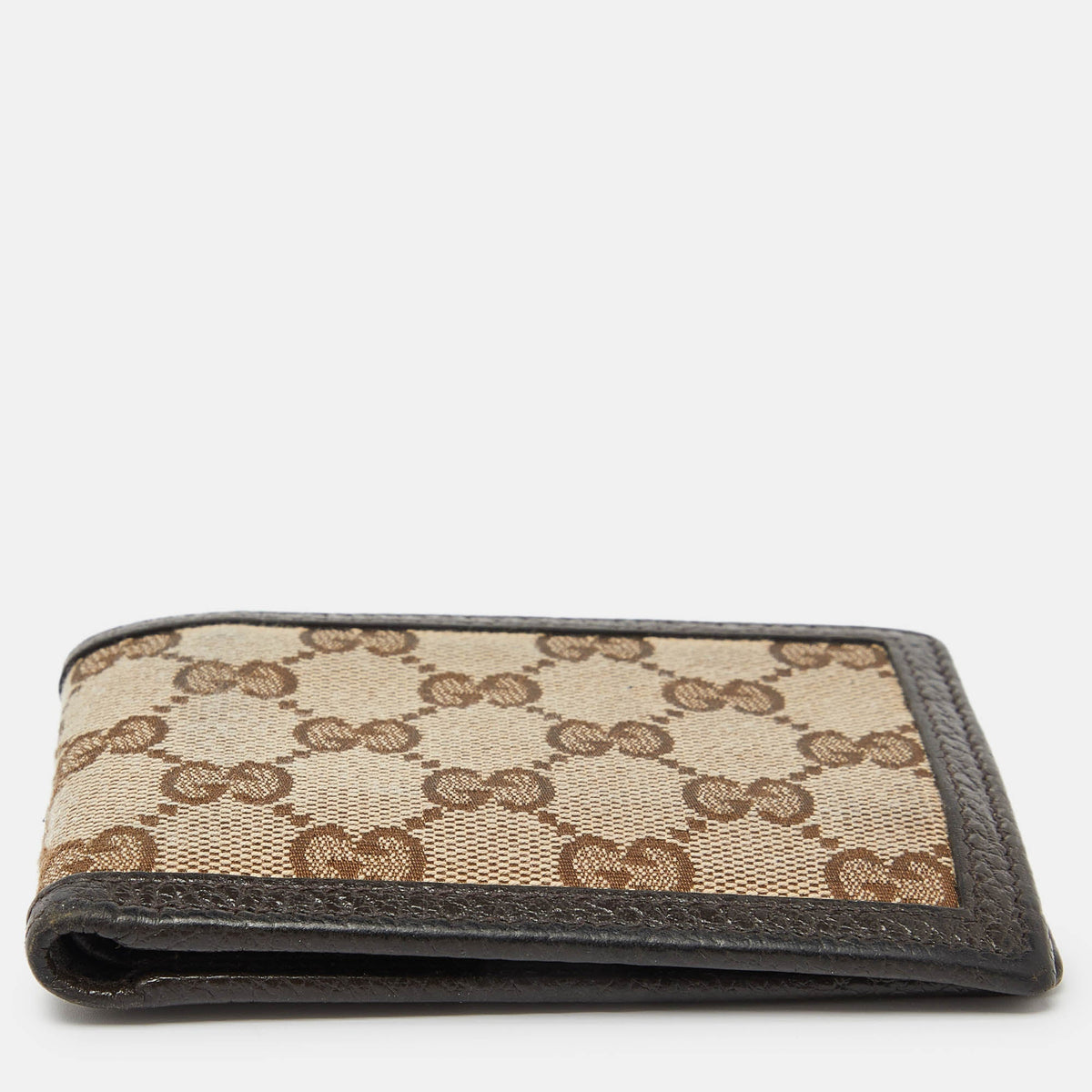 GUCCI Beige/Brown GG Canvas and Leather Bifold Wallet
