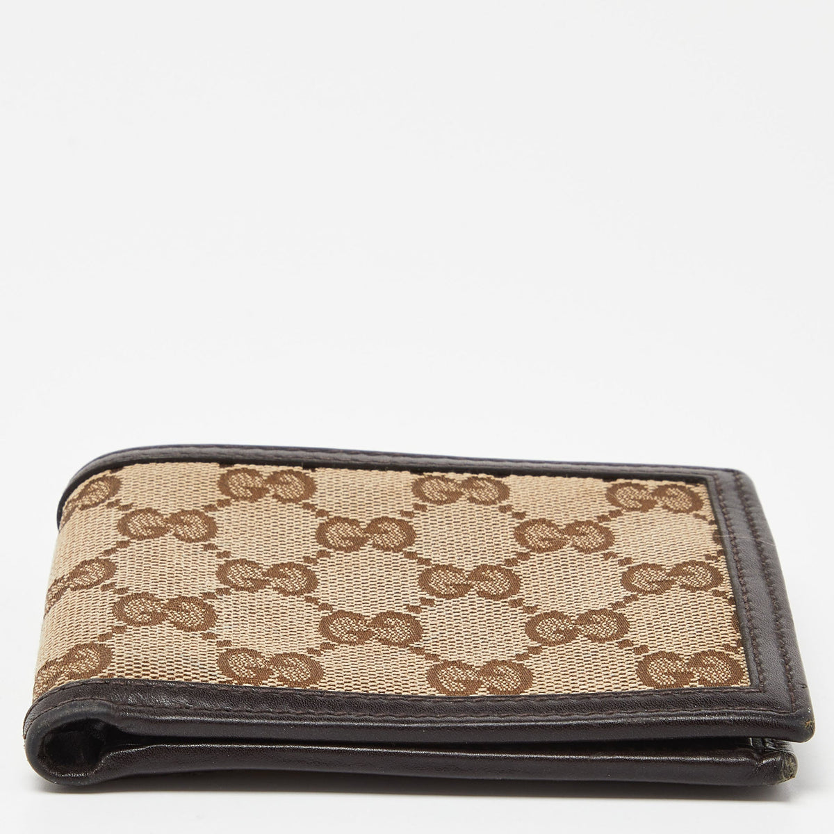 GUCCI Beige/Brown GG Canvas and Leather Bifold Wallet