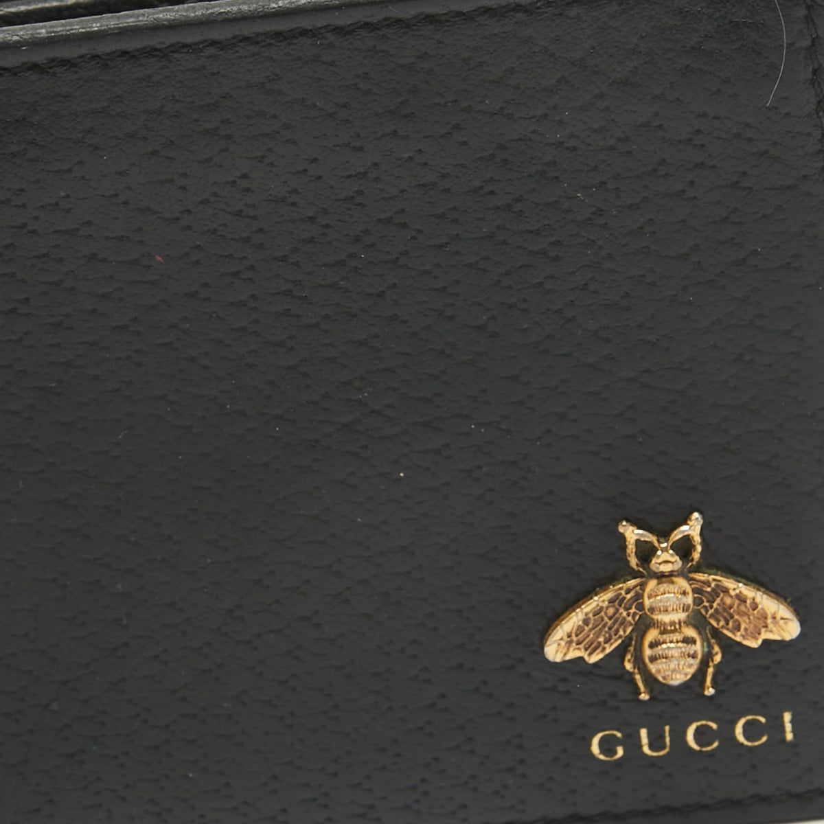 GUCCI Black Leather Animalier Bifold Wallet