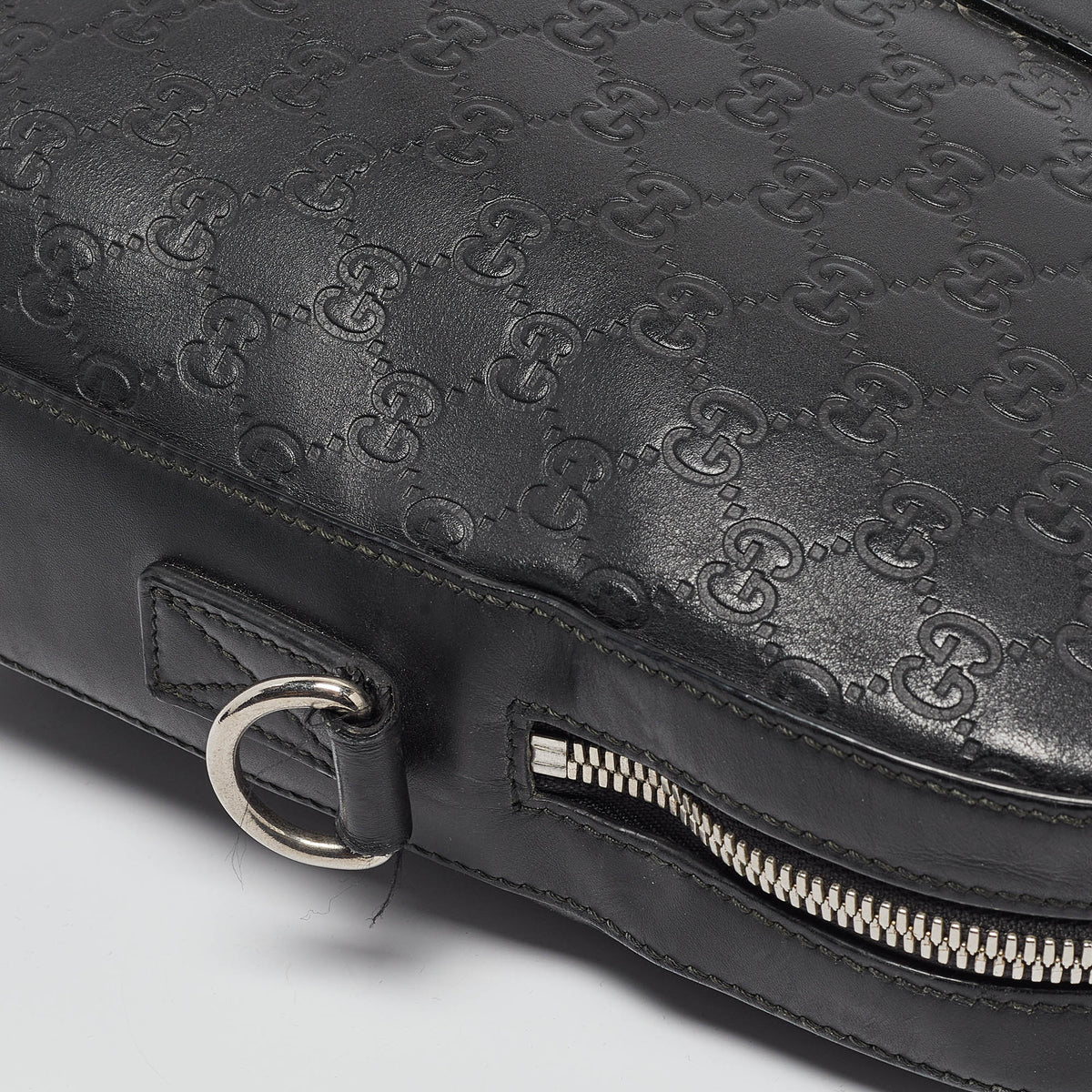 GUCCI Black ssima Leather Briefcase