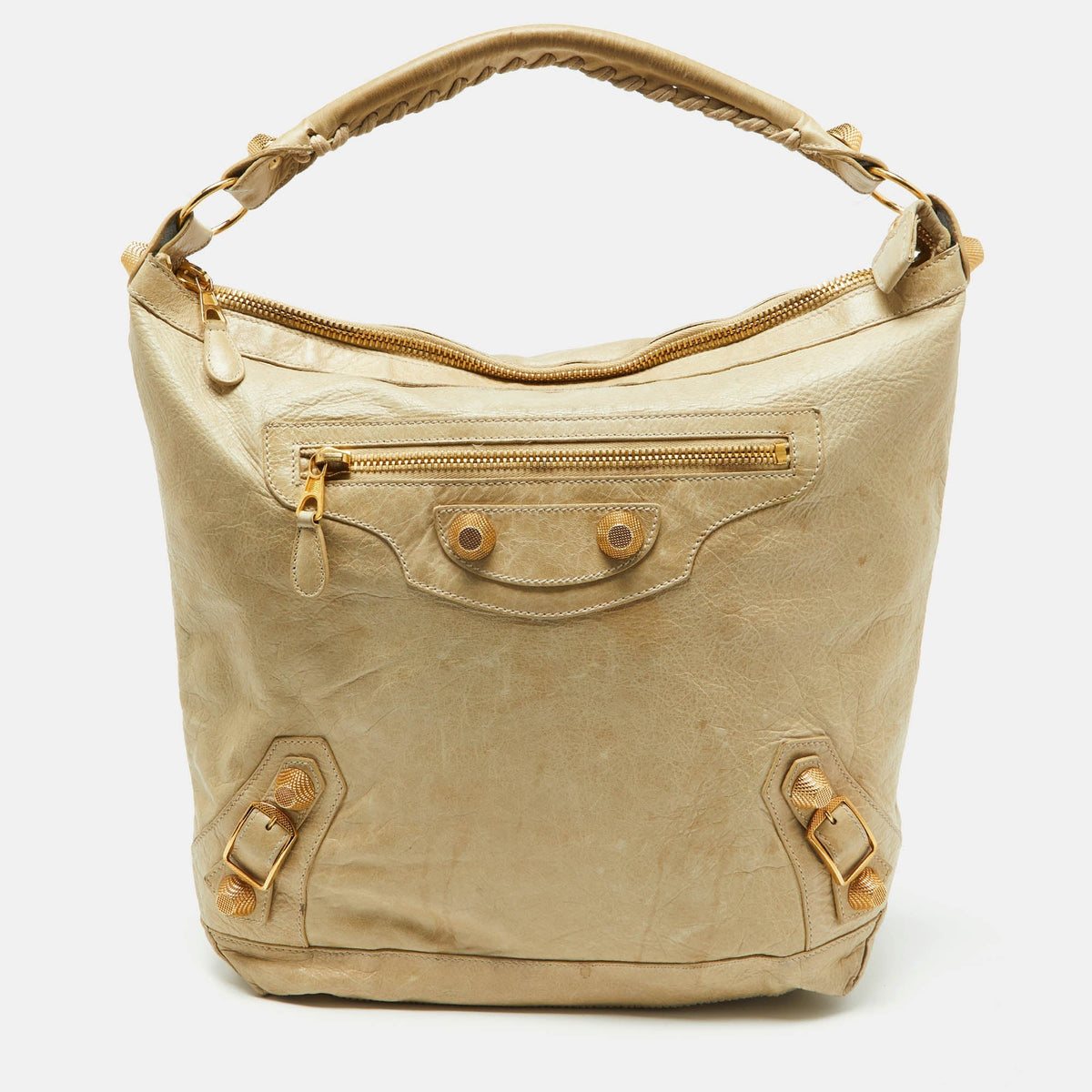 balenciaga Beige Leather GGH Day Hobo
