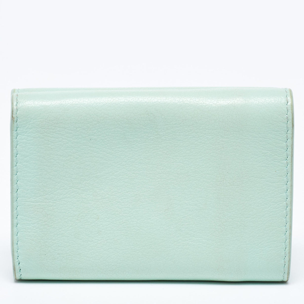 balenciaga Mint Green Leather Mini Papier Wallet