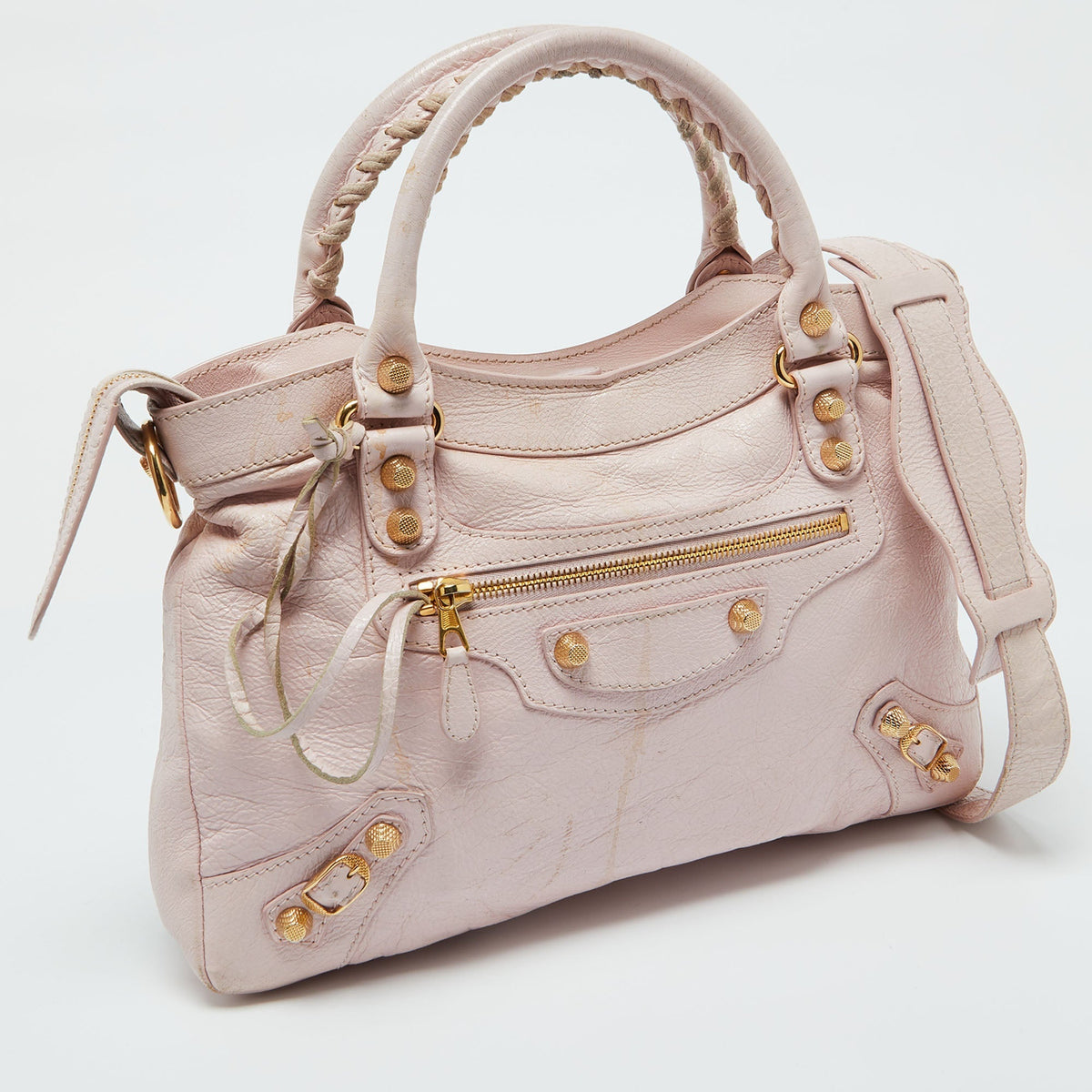 balenciaga Rouse Poudre Leather RGH Town Bag