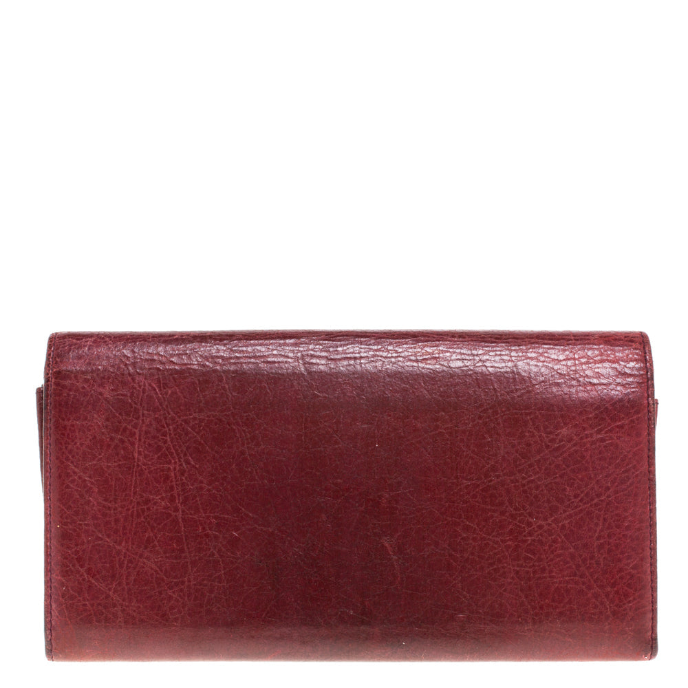 balenciaga Bordeaux Leather City Wallet