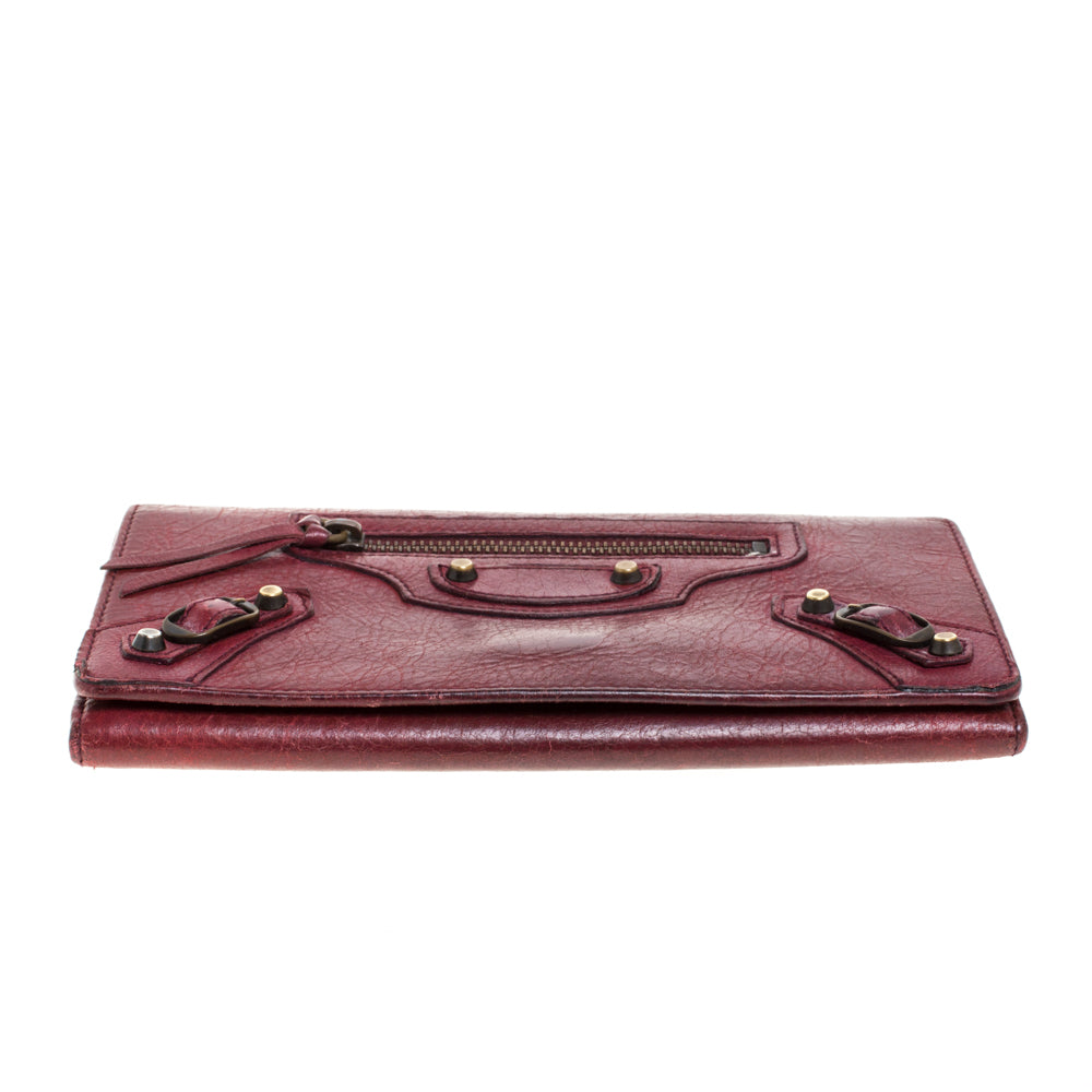 balenciaga Bordeaux Leather City Wallet
