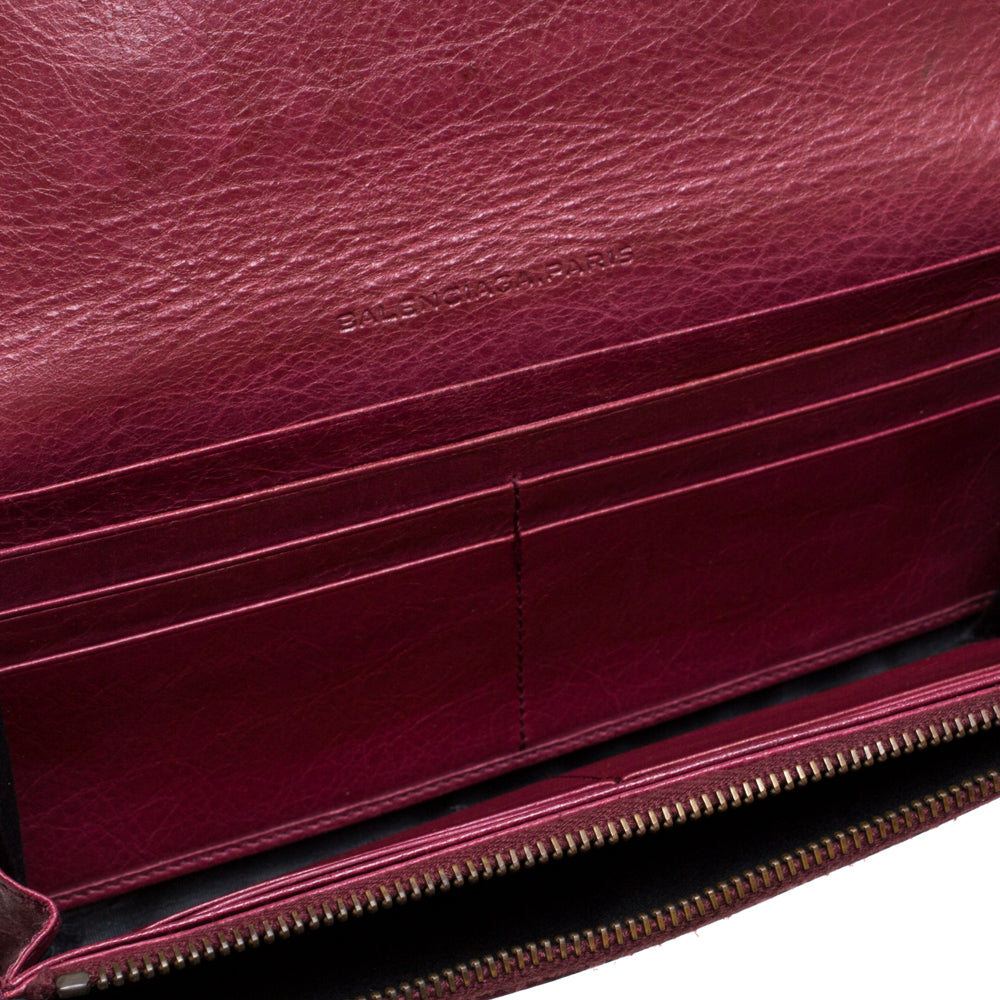 balenciaga Bordeaux Leather City Wallet