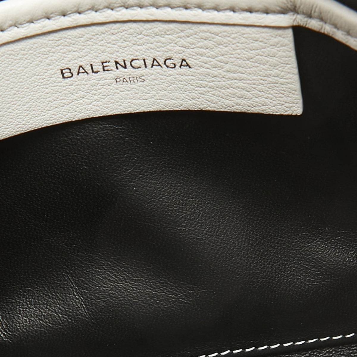 balenciaga White Leather Zip Pouch