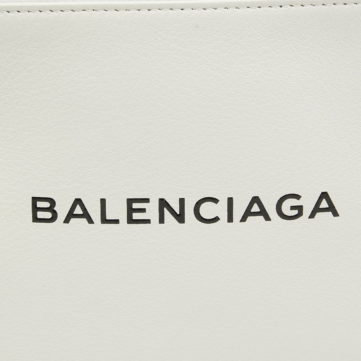 balenciaga White Leather Zip Pouch