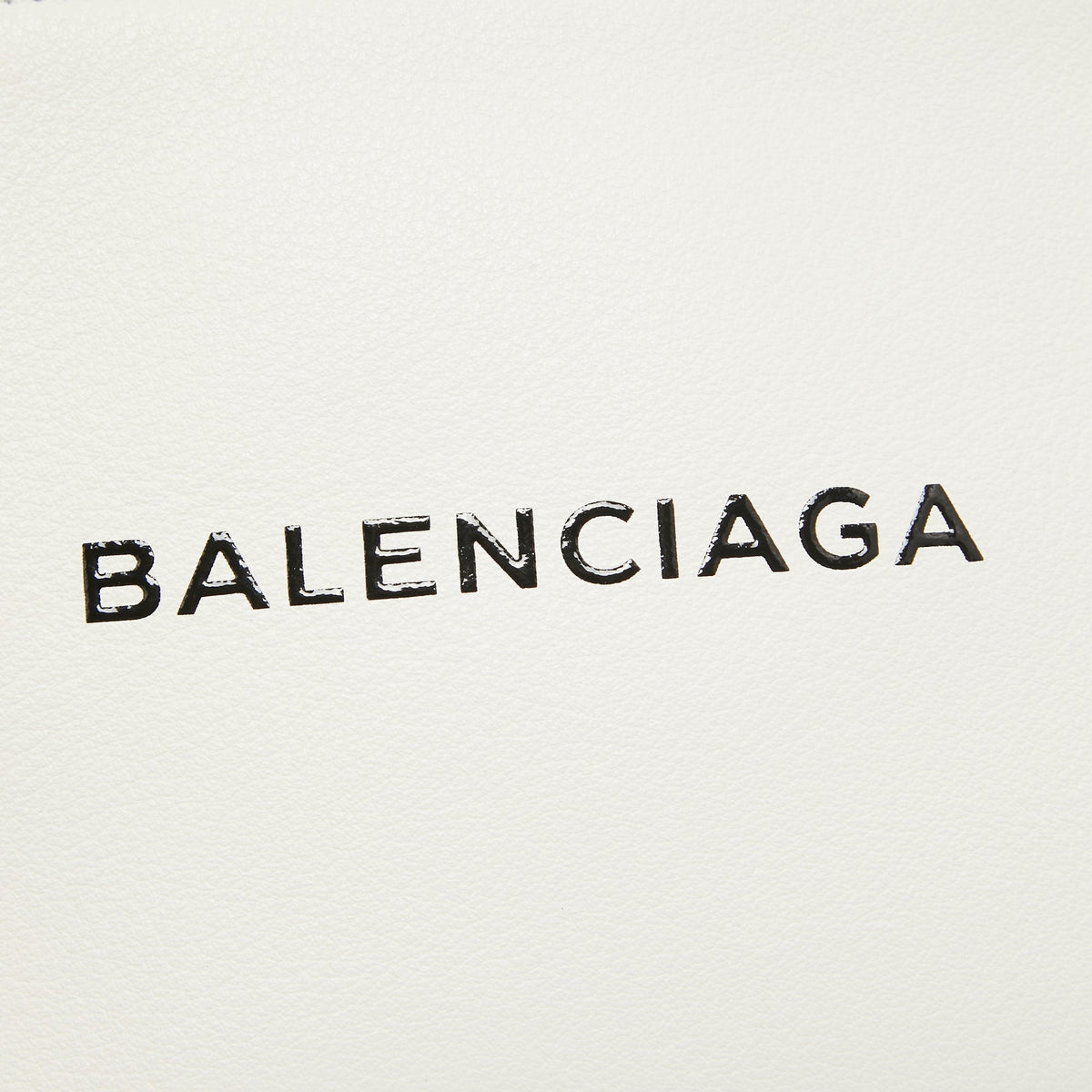 balenciaga White Leather Zip Pouch
