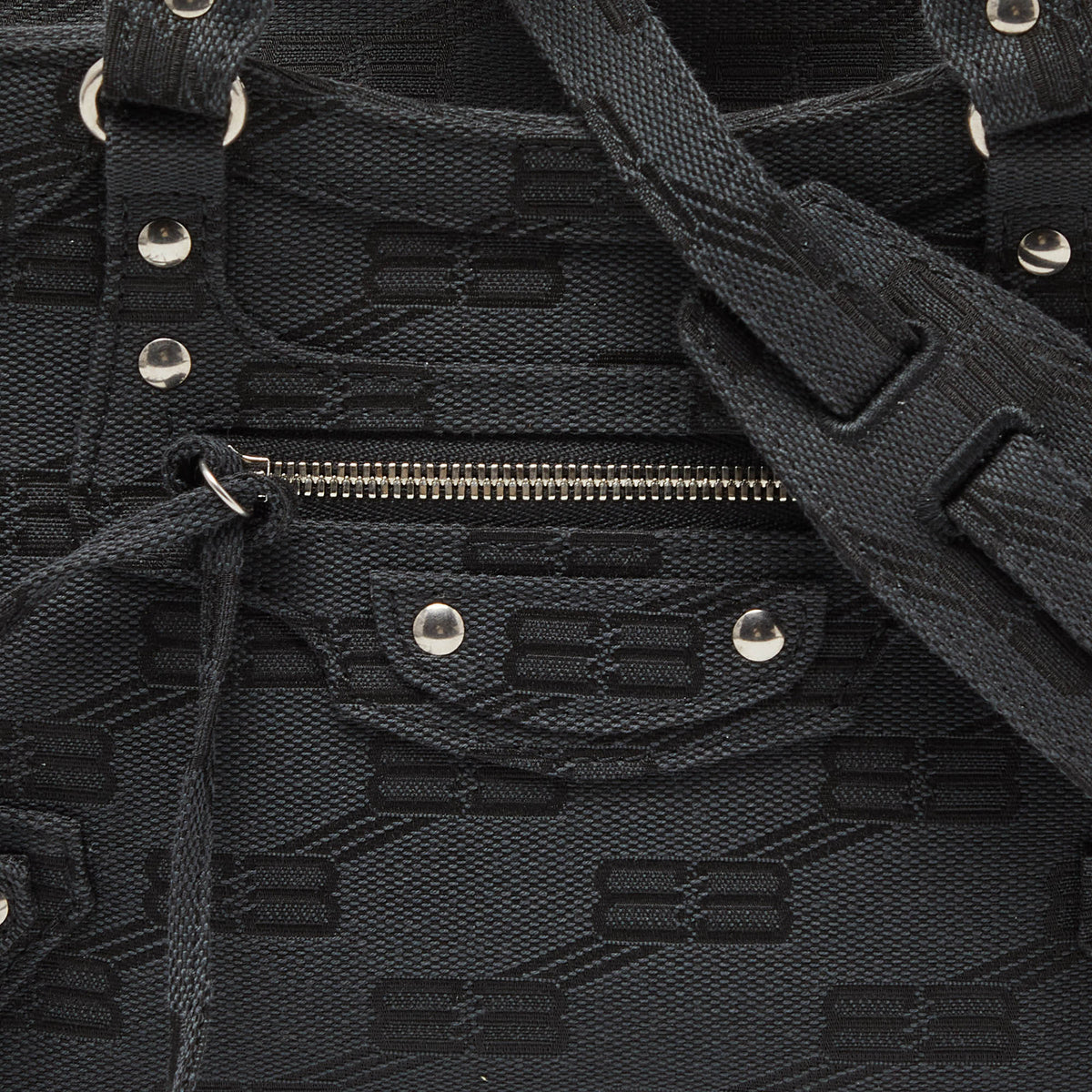 balenciaga Black BB Monogram Canvas XS Neo Cagole Bag