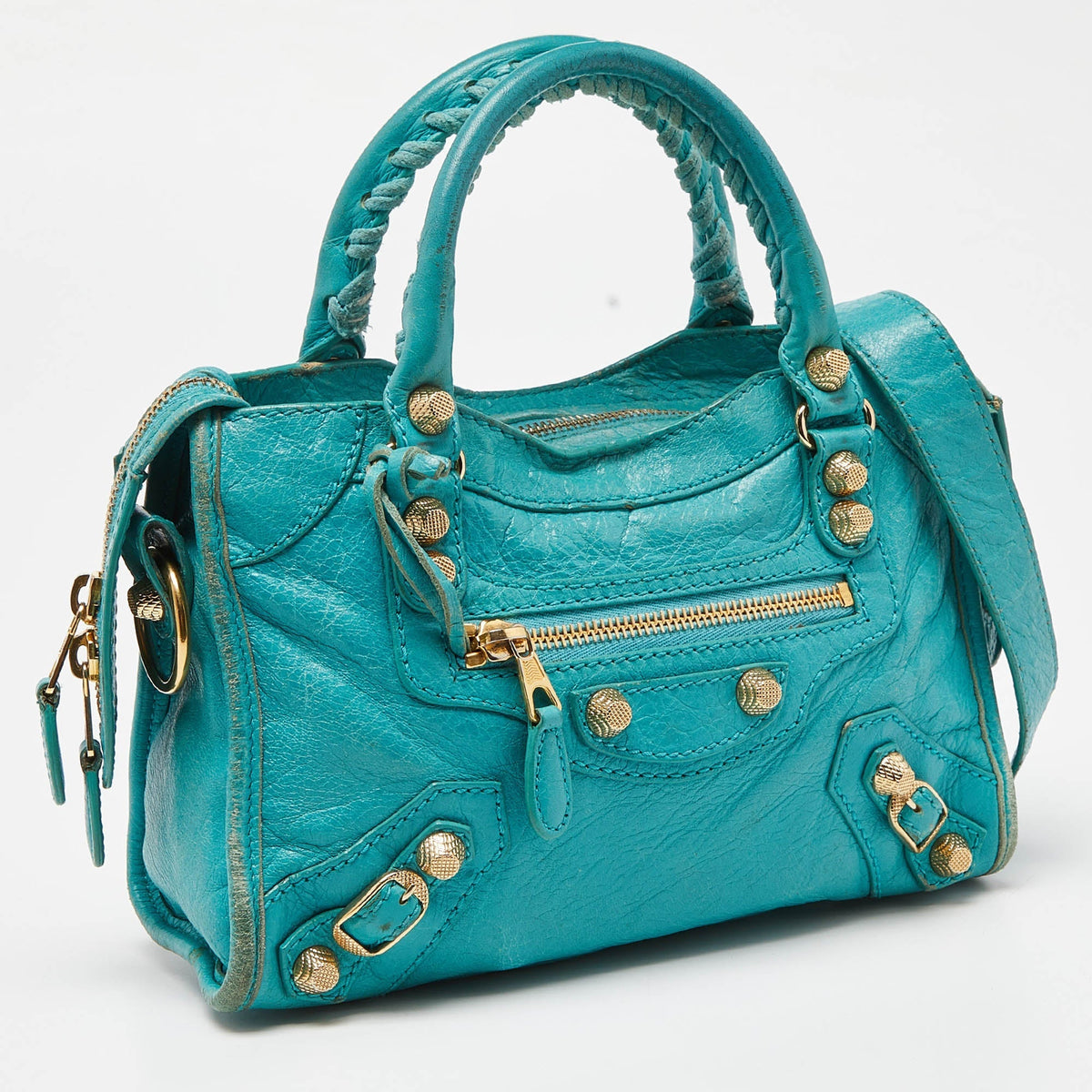 balenciaga Bleu Tropical Leather Mini Classic City Bag
