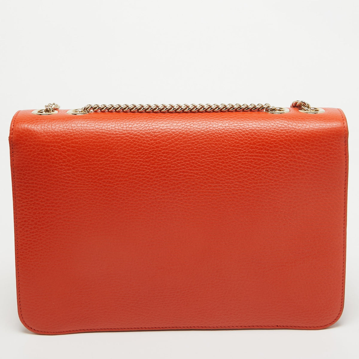 GUCCI Orange Leather Dollar Interlocking G Shoulder Bag