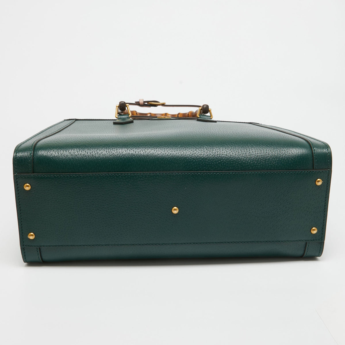 GUCCI Green Leather Large Bamboo Diana Tote