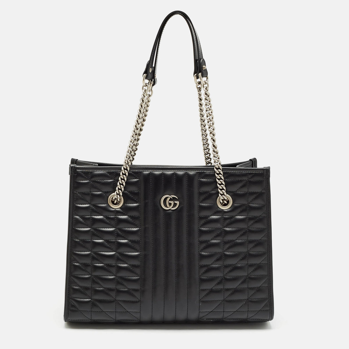 GUCCI Multi Matelasse Leather GG Marmont Chain Tote