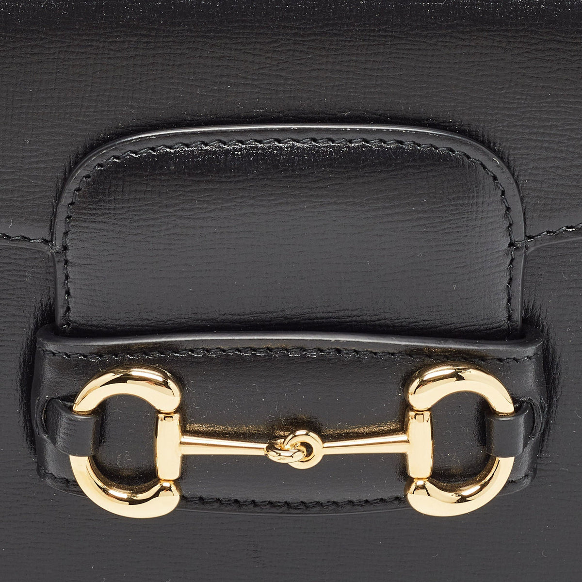 GUCCI Black Leather Mini Horsebit 1955 Rounded Bag