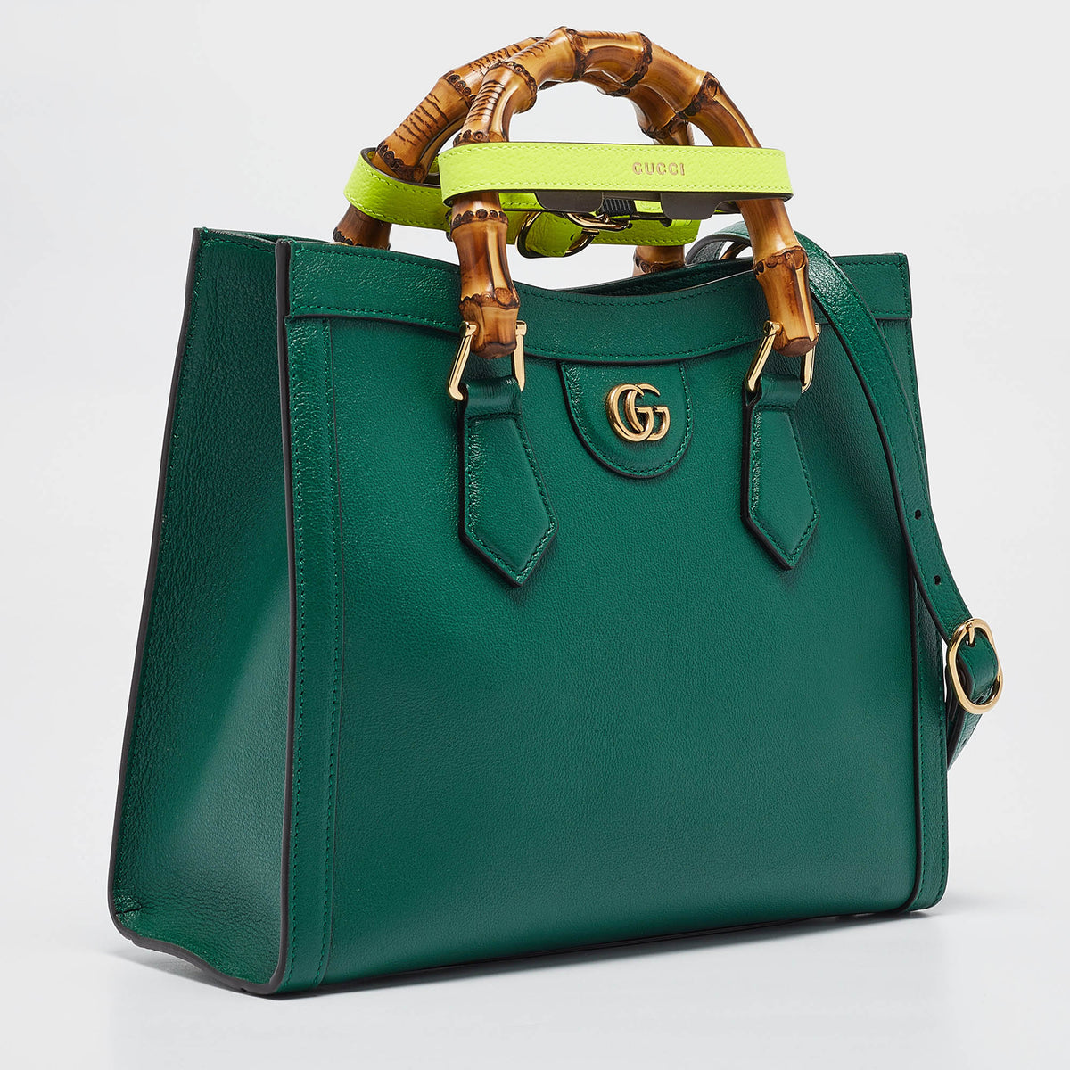 GUCCI Green Leather Small Diana Tote