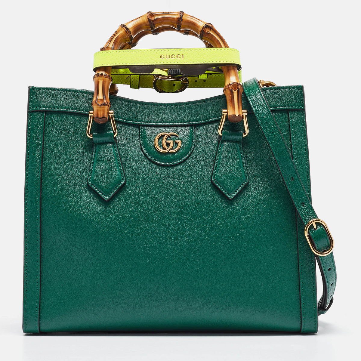 GUCCI Green Leather Small Diana Tote