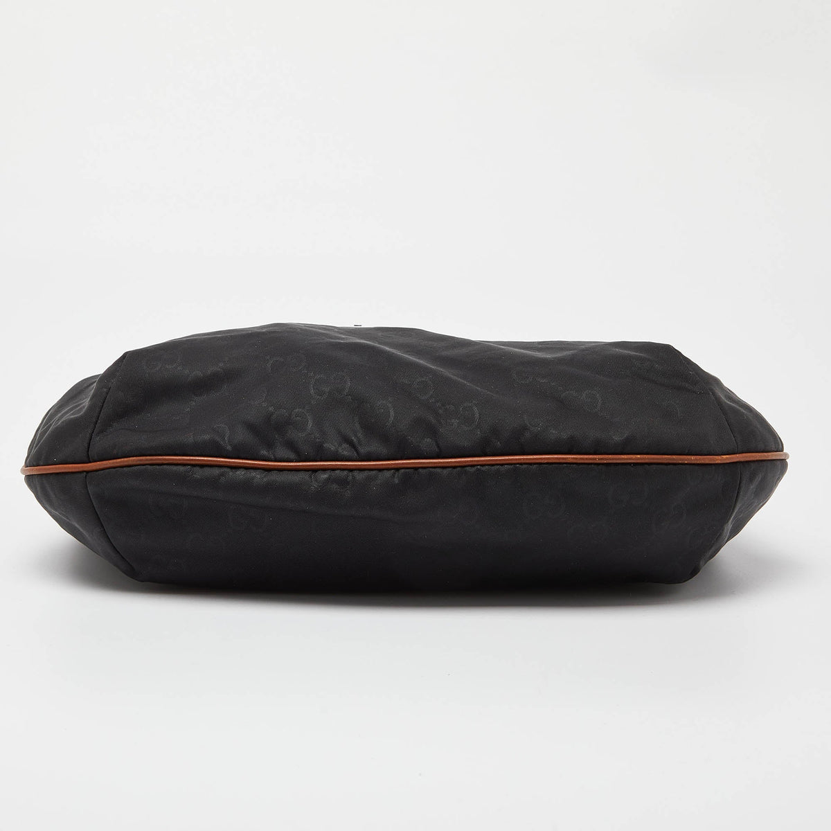 GUCCI Navy Blue/Tan GG Nylon and Leather Hobo