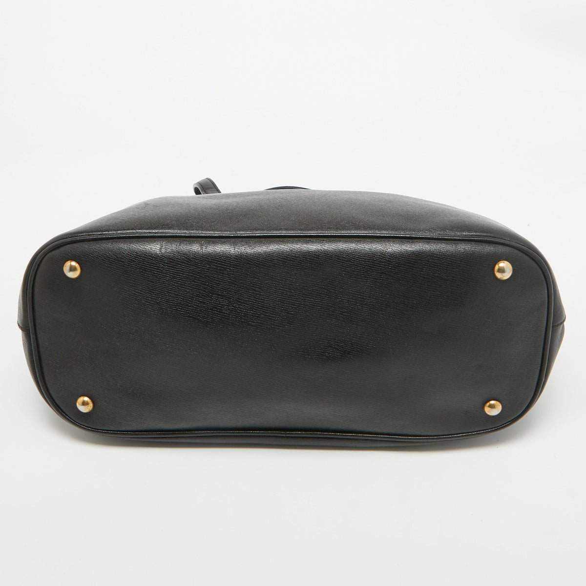 GUCCI Black Leather Horsebit Tote