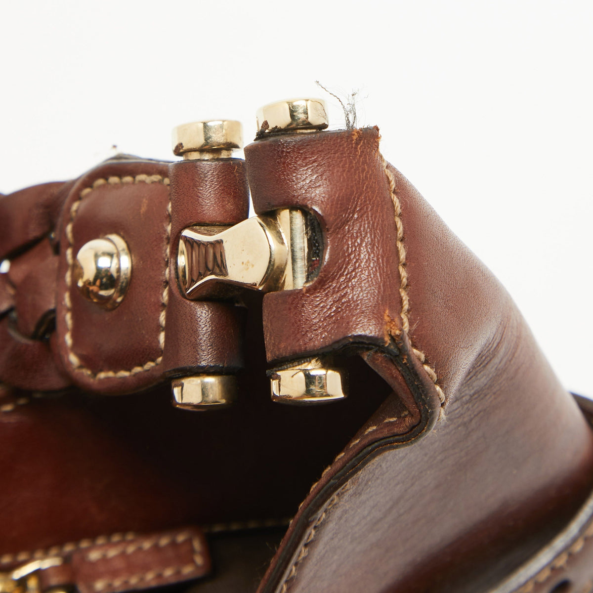 GUCCI Brown/Beige GG Canvas and Leather Horsebit Flap Hobo