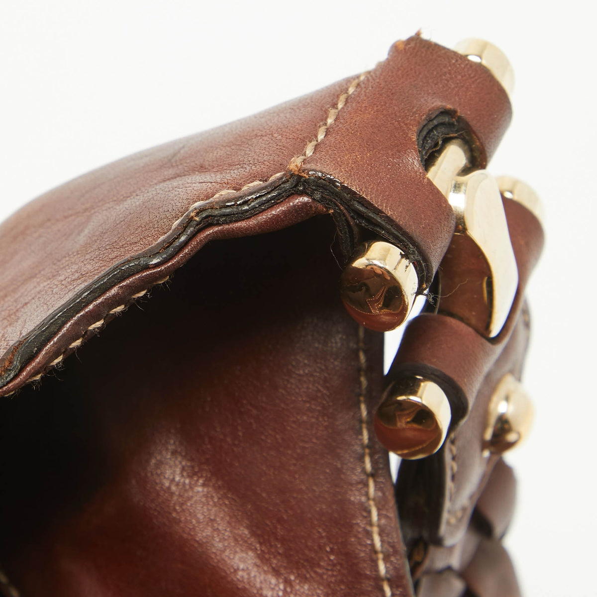 GUCCI Brown/Beige GG Canvas and Leather Horsebit Flap Hobo