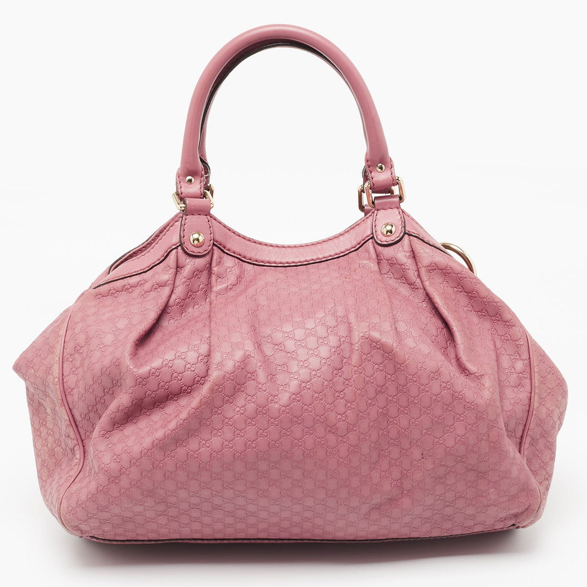 GUCCI Dark Pink ssima Leather Medium Sukey Tote