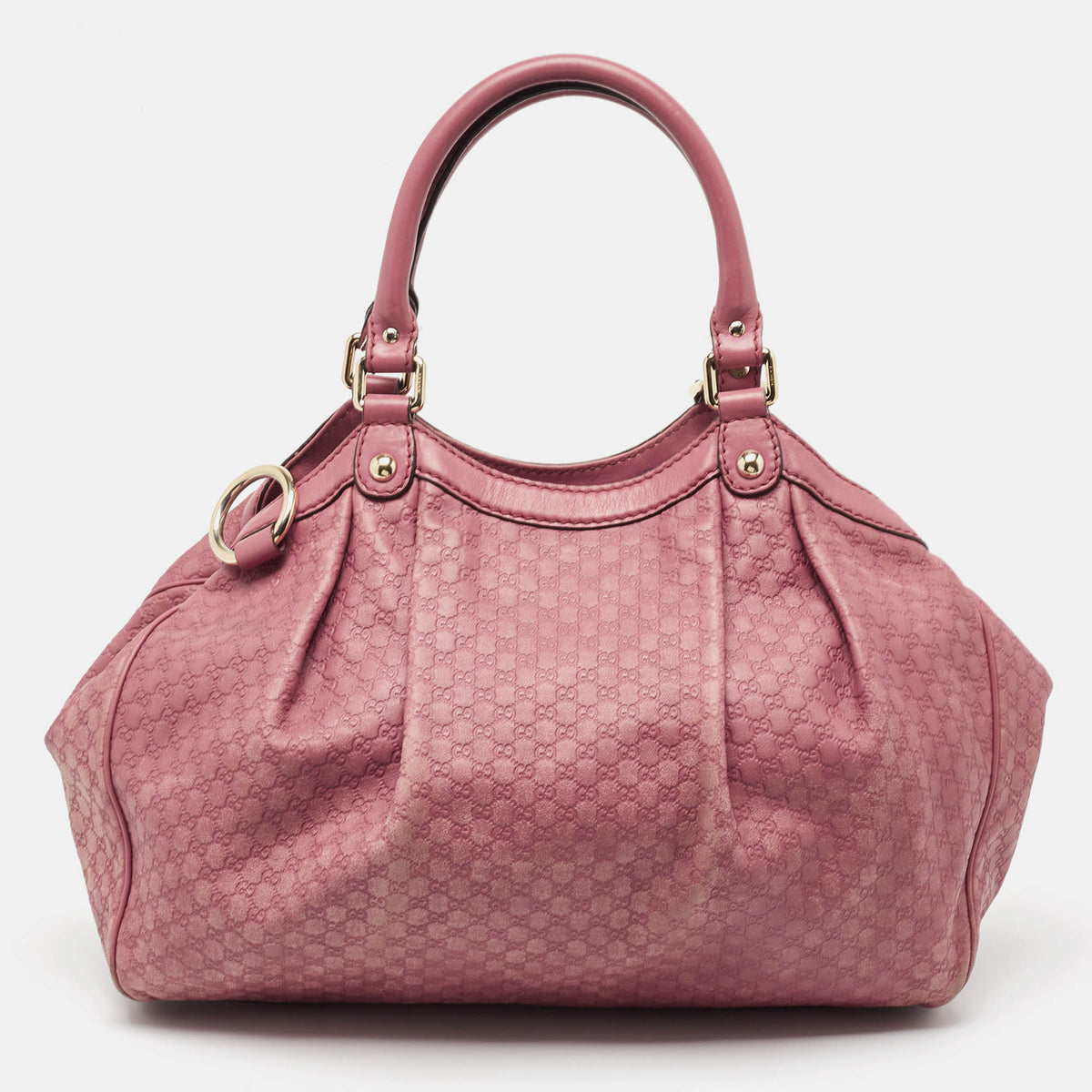 GUCCI Dark Pink ssima Leather Medium Sukey Tote