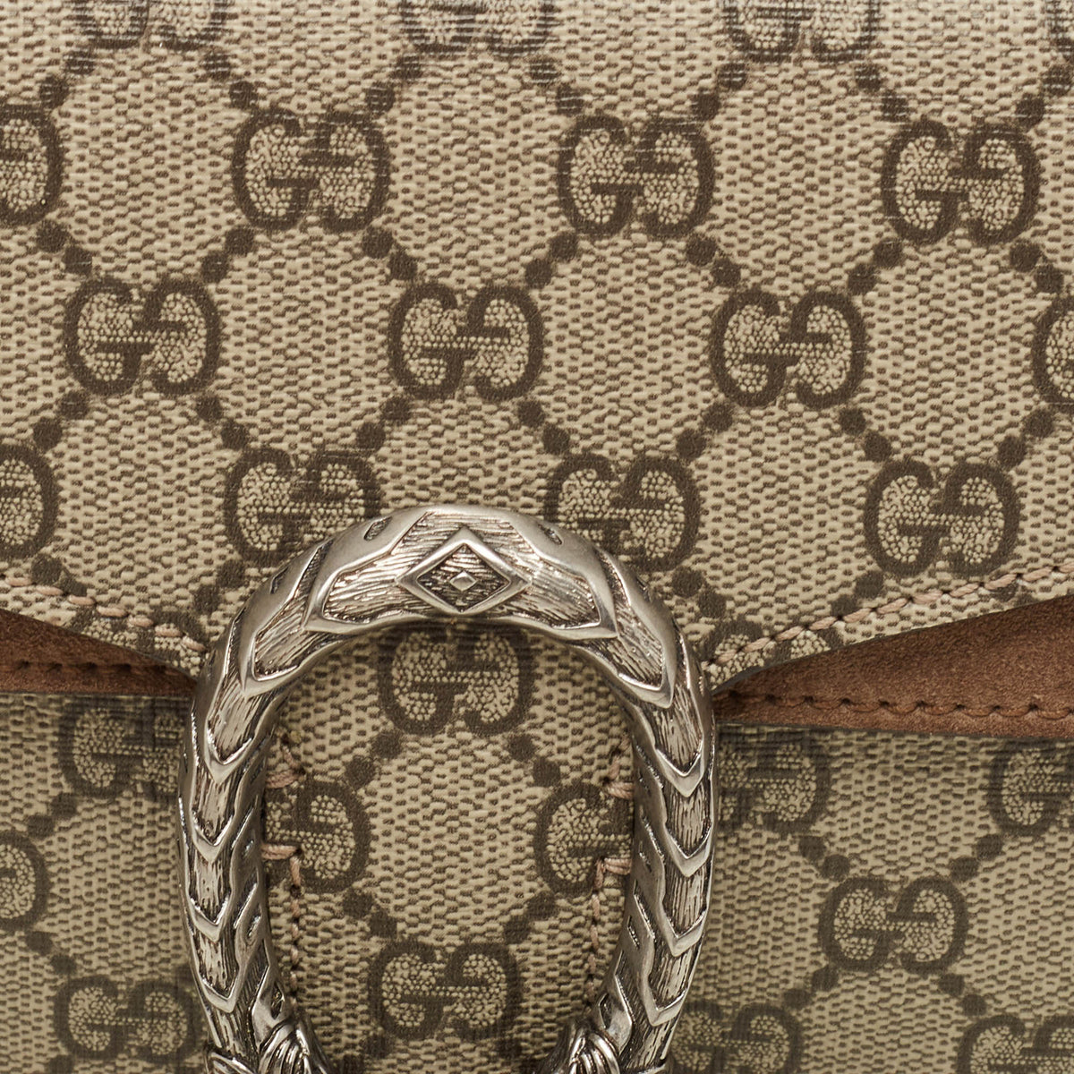 GUCCI Beige GG Supreme Canvas Mini Dionysus Shoulder Bag