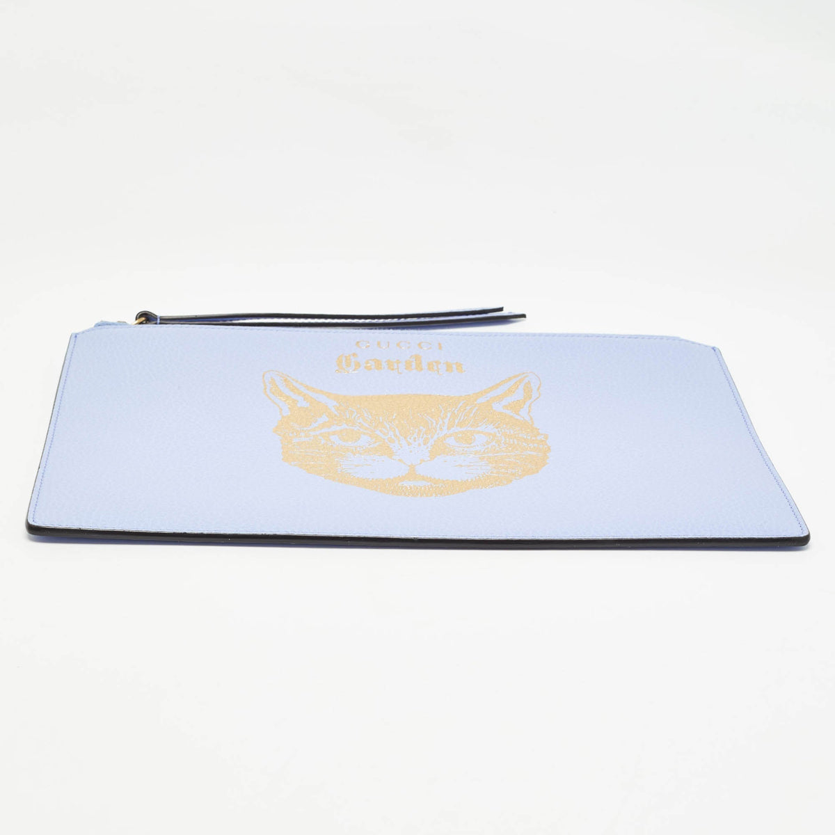 GUCCI Purple/Gold Leather Garden Cat Zip Pouch