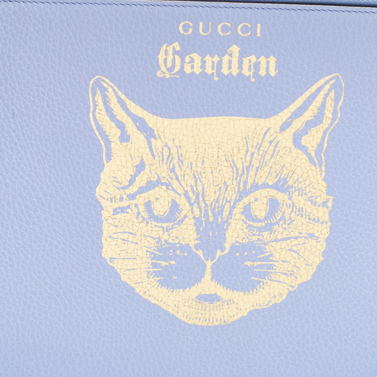 GUCCI Purple/Gold Leather Garden Cat Zip Pouch