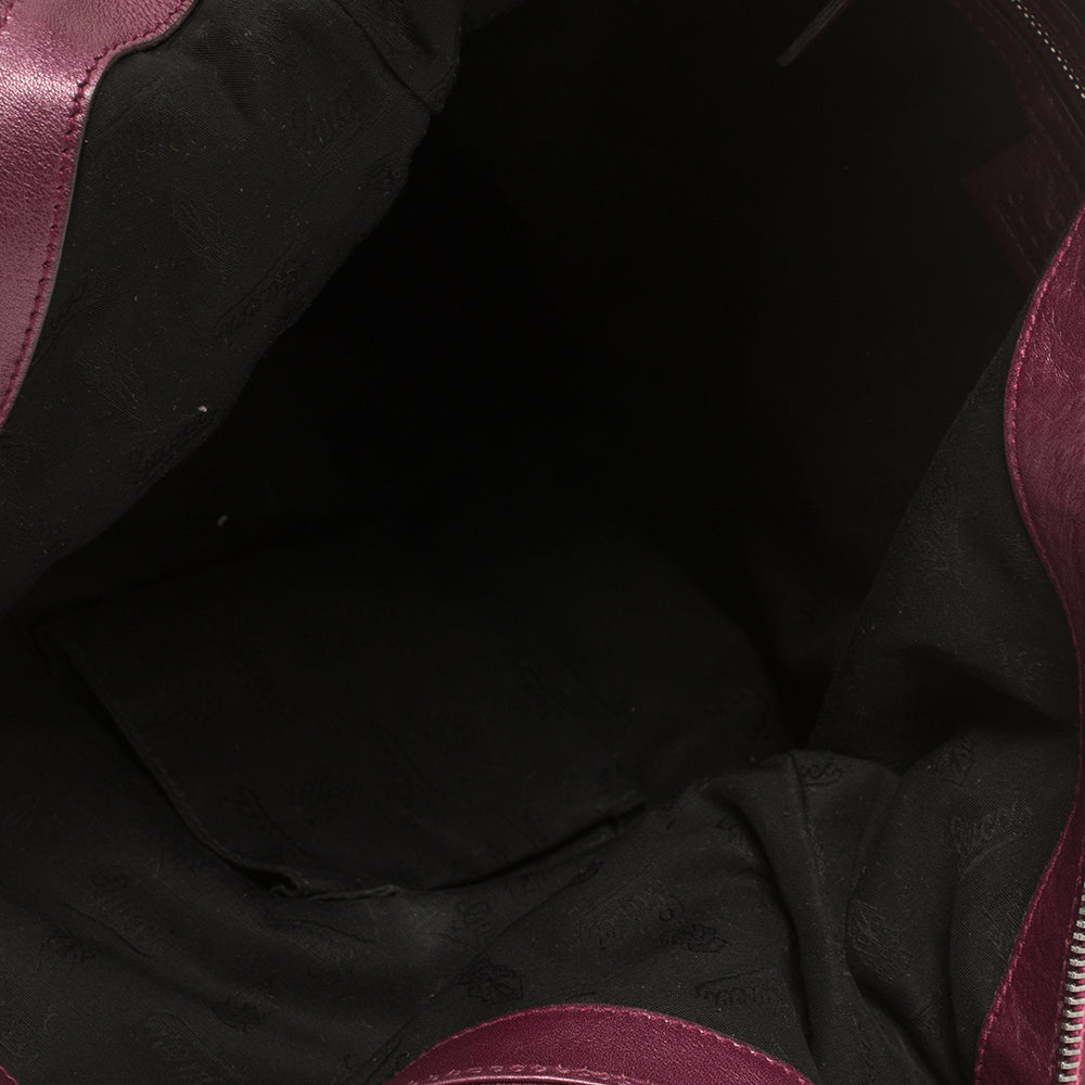 Gucci Metallic Purple Leather Galaxy Slouchy Hobo