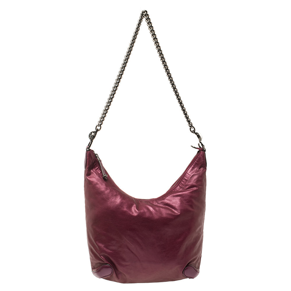 Gucci Metallic Purple Leather Galaxy Slouchy Hobo