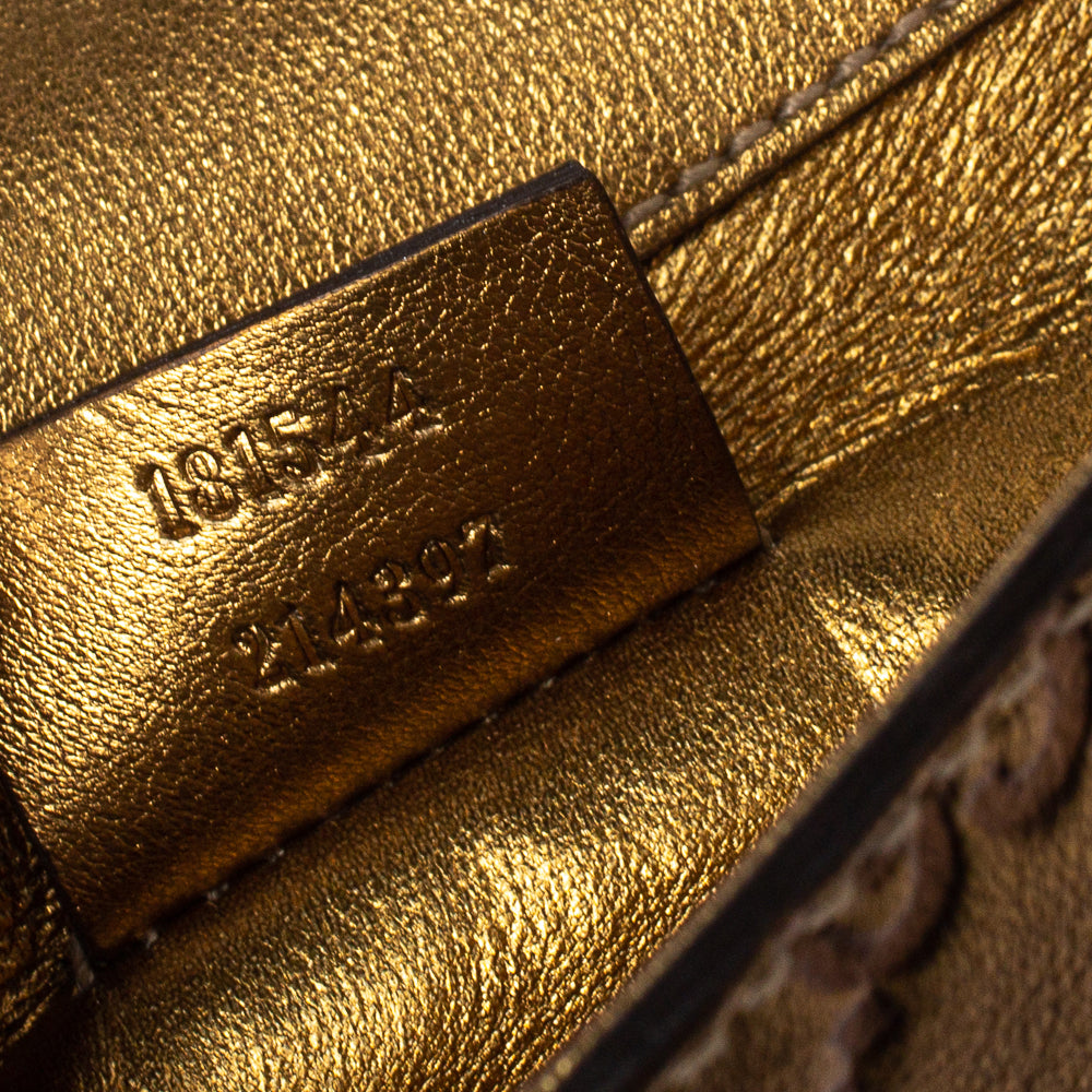 Gucci Gold Guccissima Leather Buckle Continental Wallet