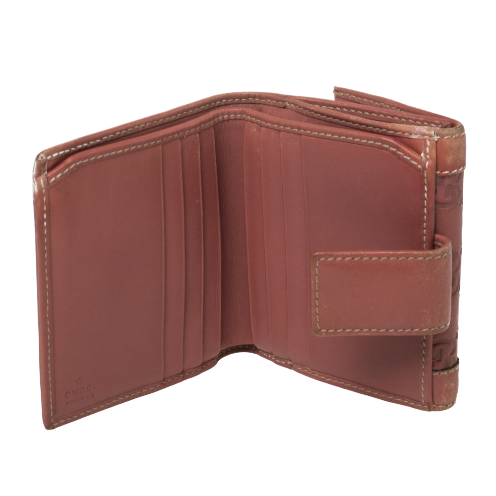 Gucci Pink Guccissima Leather French Wallet