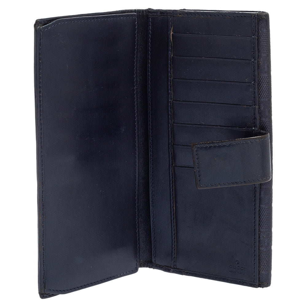 Gucci Blue GG Imprime Canvas Continental Wallet