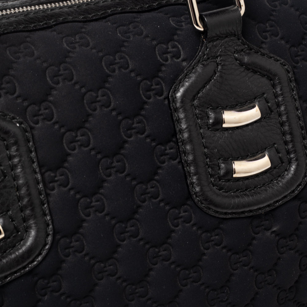 Gucci Black GG Neoprene and Leather Medium Joy Boston Bag