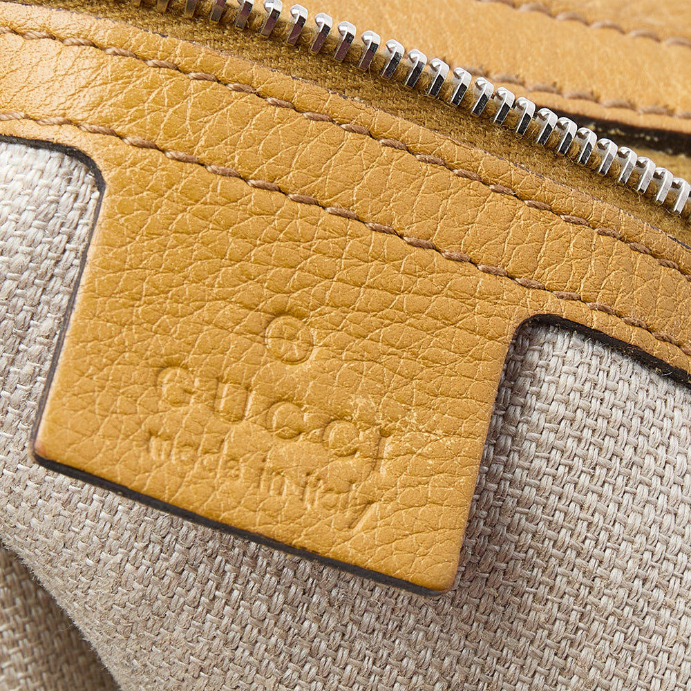 Gucci Mustard Leather Large Icon Bit Hobo