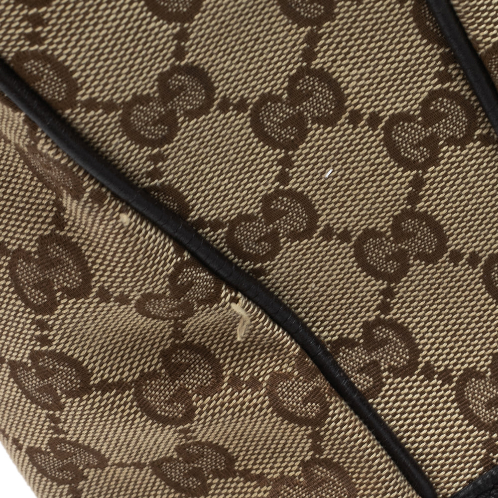Gucci Beige GG Canvas And Leather Bamboo Shopper Tote