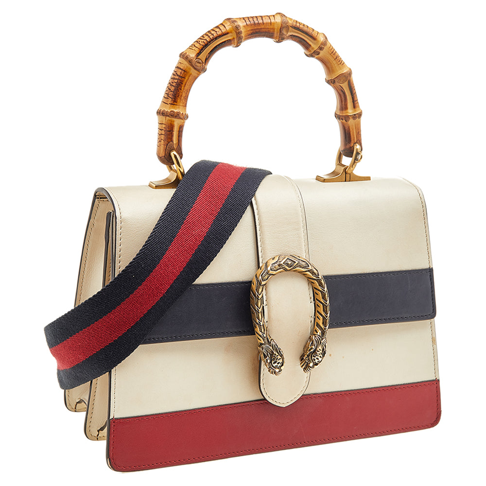 Gucci Tricolor Leather Medium Dionysus Bamboo Top Handle Bag