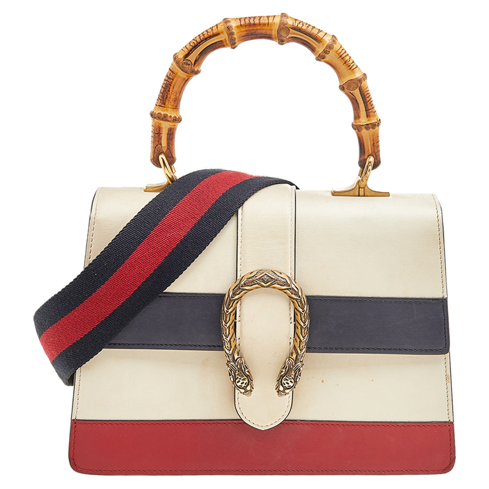 Gucci Tricolor Leather Medium Dionysus Bamboo Top Handle Bag