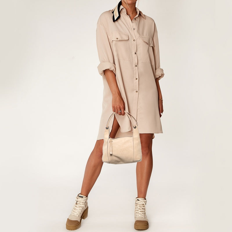 Gucci Beige Suede and Leather Hobo