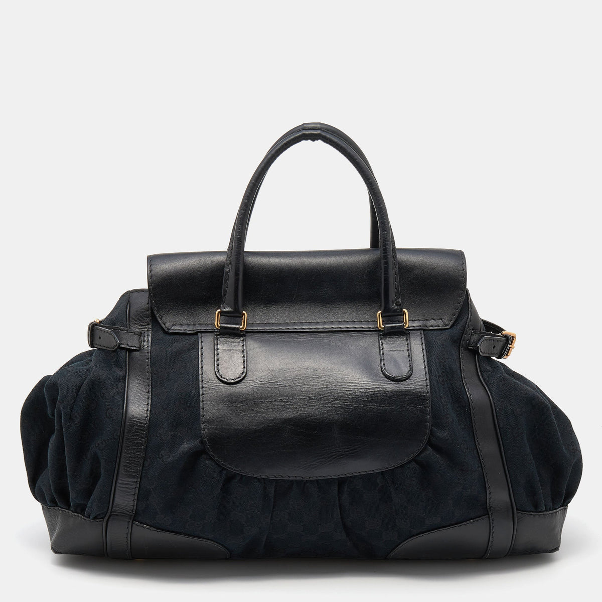 Gucci Black GG Canvas And Leather Large Queen Tote
