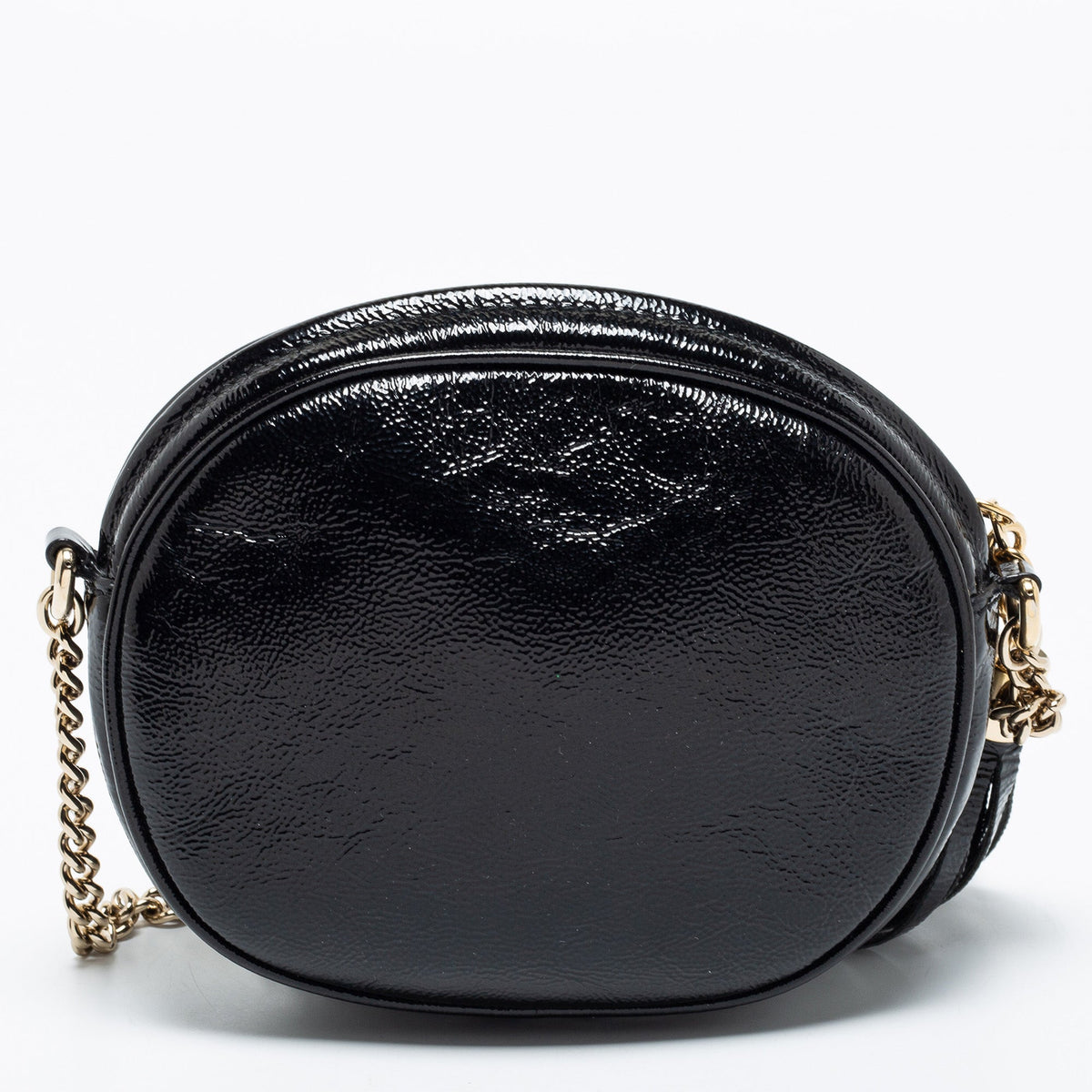 Gucci Black Patent Leather Mini Soho Chain Shoulder Bag