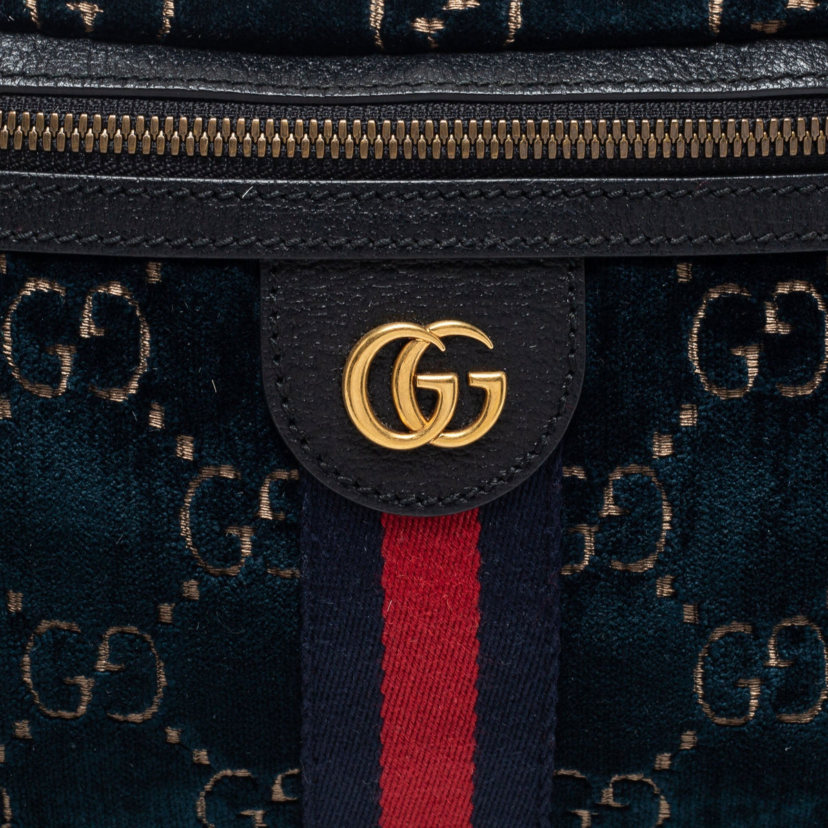 Gucci Blue GG Velvet Web Belt Bag